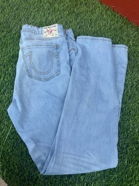 True Religion Women's Light Blue Straight Jeans